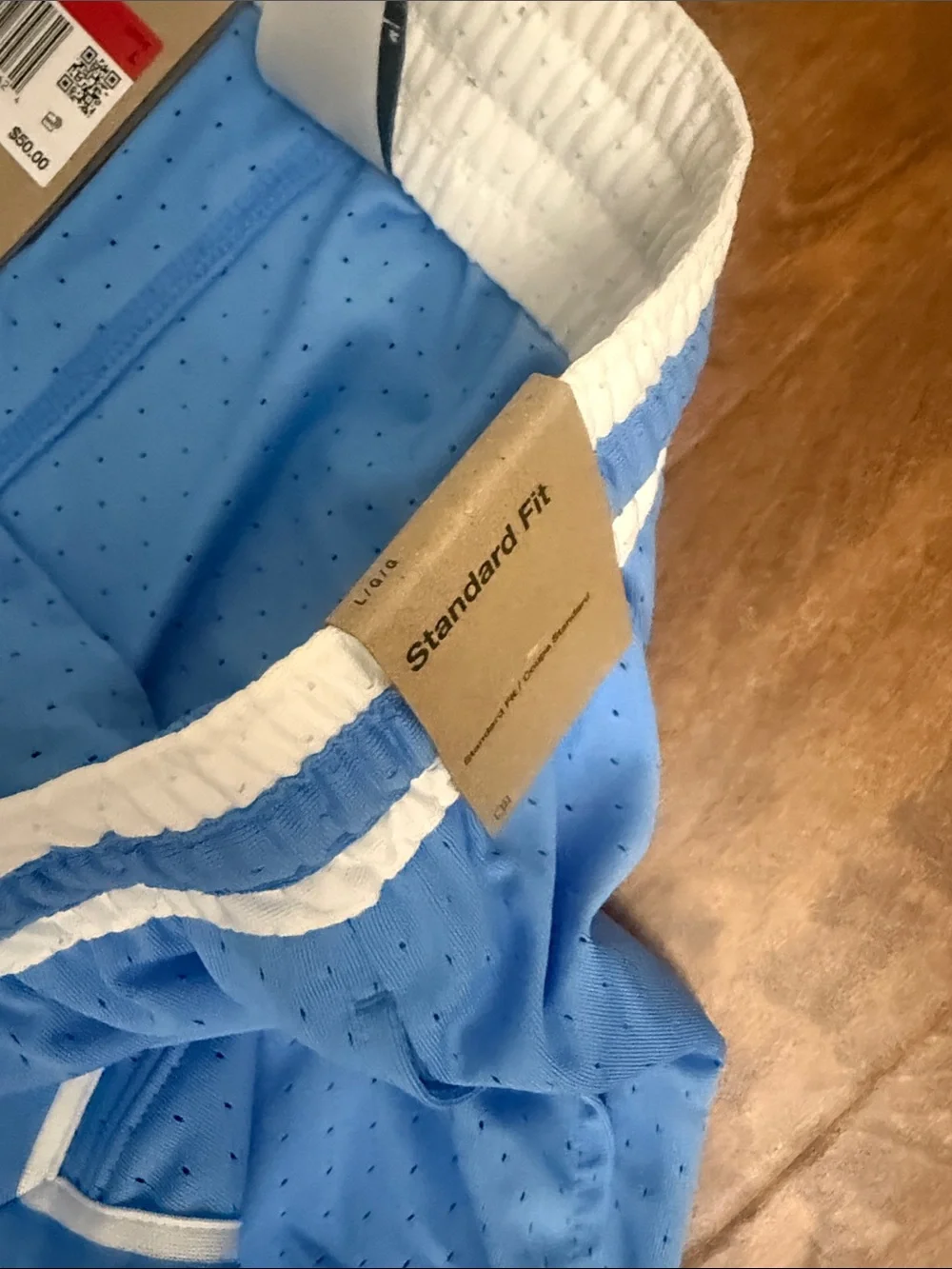 Jordan Light Blue Basketball Shorts with White Trim